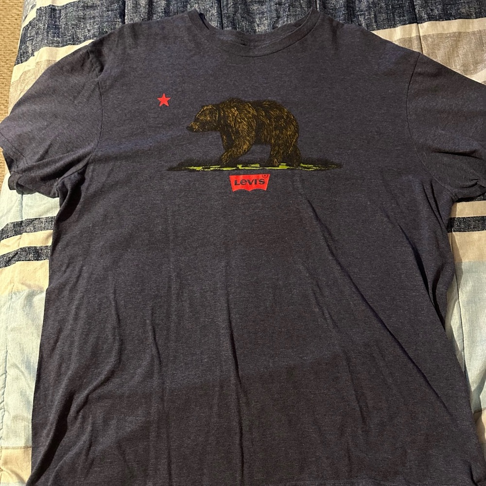 Levi's Gray Short Sleeve Tee with California Bear Design